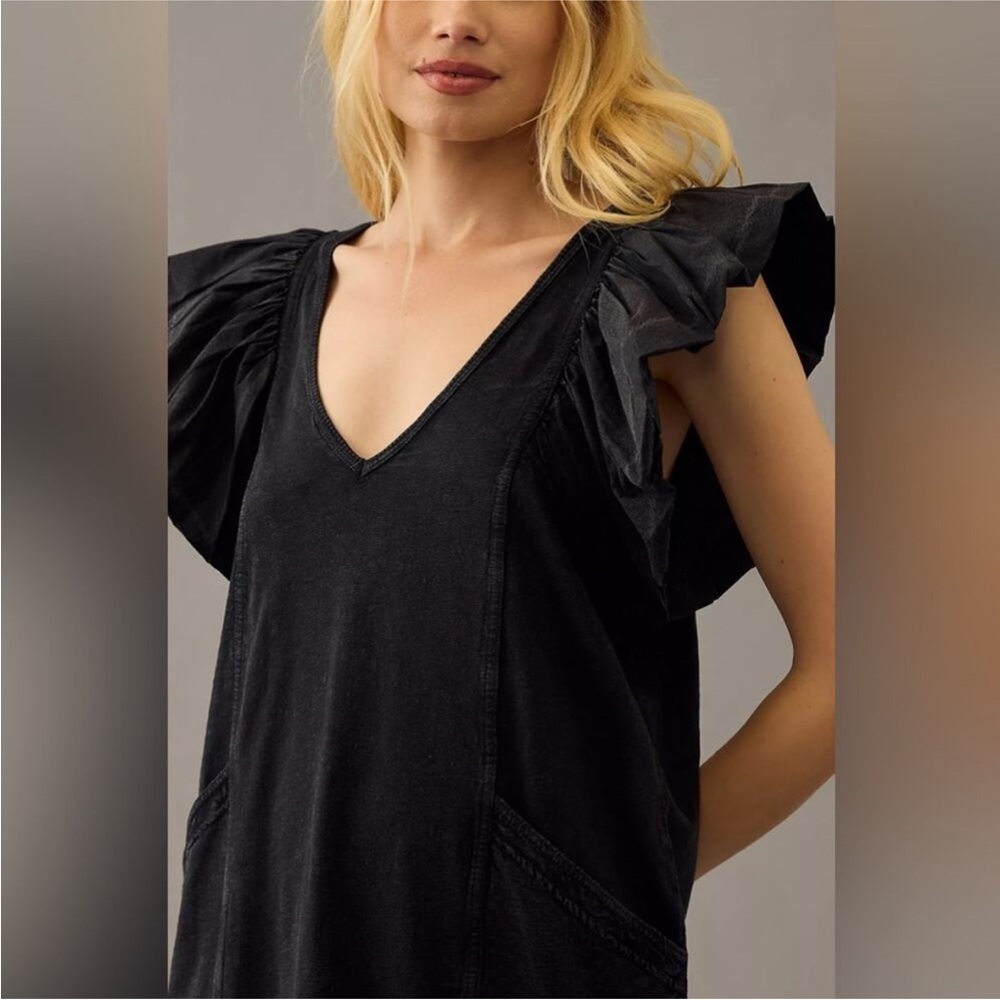 Daily Practice‎ by Anthropologie Malibu Creek Dress Black Size medium - Picture 2 of 6